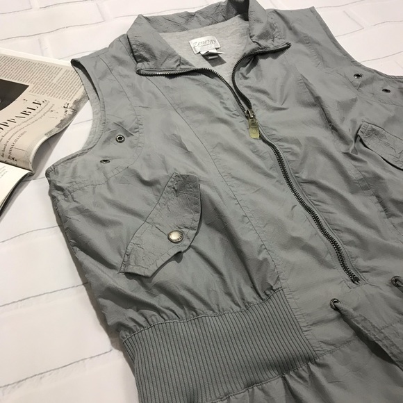 Zenergy Chico’s Jump Suit Romper Dress Nylon Grey - Picture 2 of 8